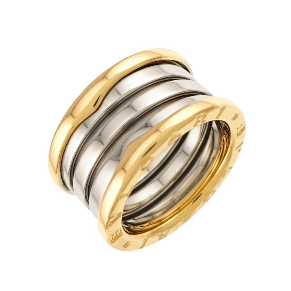 Bulgari BVLGARI B-ZERO1 4-band ring #51 18K YG WG Yellow White Gold 750 Ring ...